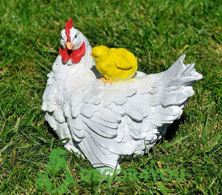 купить Садовая фигура Курица с цыпленком 4