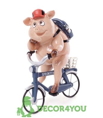 купити Декоративна статуетка Свинка на велосипеді 2