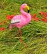 купить Садовая фигура два Фламинго розовых средних на металлических лапах 3