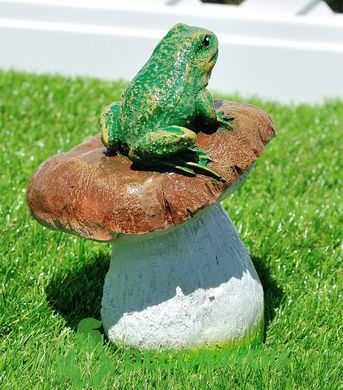 купить Садовая фигура Гриб с жабой и Еж подарочный 3
