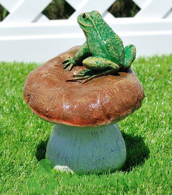 купить Садовая фигура Гриб с жабой и Еж подарочный 2
