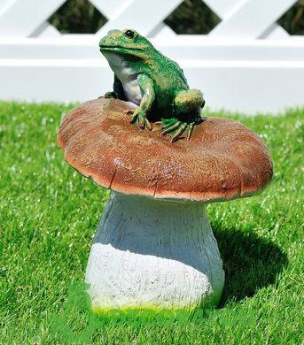 купить Садовая фигура Гриб с жабой и Еж подарочный 4