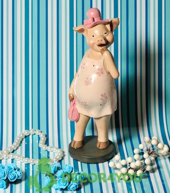купить Декоративная статуетка Свинка в розовом платье 1