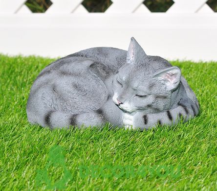 купить Садовая фигура Кот спящий серый 2