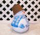 купить Новогодняя садовая фигура Снеговик в синей вышиванке "Веселих свят!" 4