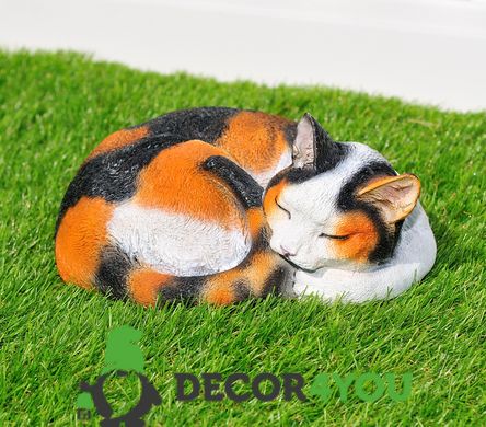 купити Садова фігура Кіт сплячий кольоровий 3