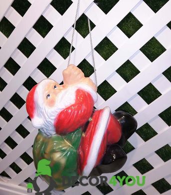 купить Новогодняя садовая фигура Дед мороз на веревке керамический 3