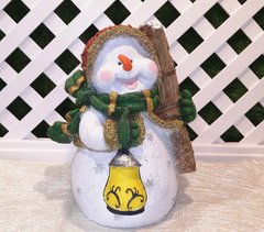купить Новогодняя садовая фигура Снеговик с веником "Веселих Свят!" NSF-7.075 1