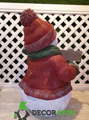 купить Новогодняя садовая фигура Снеговик с табличкой "Бажаю щастя!" большой NSF-7.051 5