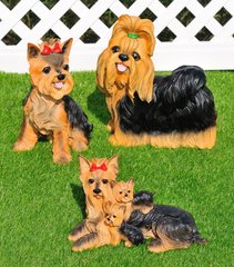 купити Садова фігура Собака Йорк сидячий, стоячий і йорк з дітками 1