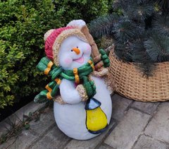 купить Новогодняя садовая фигура Снеговик с веником "Веселих Свят!"  1