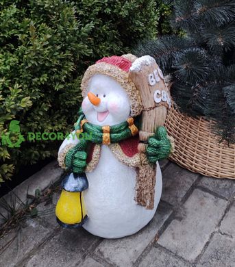 купить Новогодняя садовая фигура Снеговик с веником "Веселих Свят!" 2
