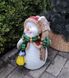 купити Новорічна садові фігура Сніговик з віником "Веселих Свят!"  2