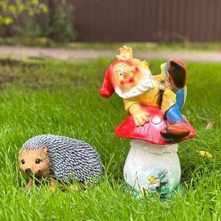 купити Комплект фігур &laquo;Лісові друзі&raquo; &mdash; Їжачок Тоха та Гном на мухоморі, 15 і 36 см, полістоун 1