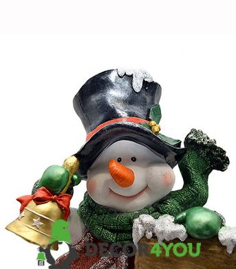 купить Новогодняя садовая фигура Снеговик в шляпе с табличкой "Веселого Різдва!" NSF-7.053 4