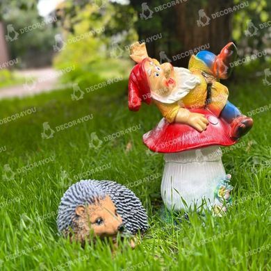 купить Комплект фігур &laquo;Лесные друзья&raquo; &mdash; Ёжик Тоха и Гном на мухоморе, 15 и 36 см, полистоун 3