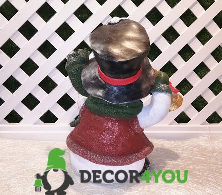 купить Новогодняя садовая фигура Снеговик в шляпе с табличкой "С Новым Годом!" NSF-7.055 3