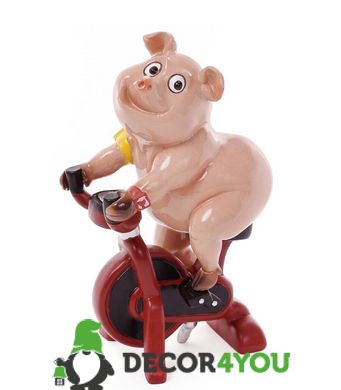 купити Статуетка декоративна Свинка на велотренажері 1