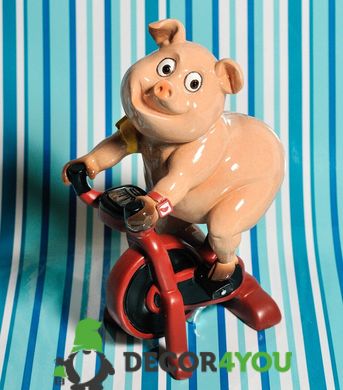 купить Статуэтка декоративная Свинка на велотренажере 2
