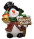 купить Новогодняя садовая фигура Снеговик в шляпе с табличкой "Веселого Різдва!"  1