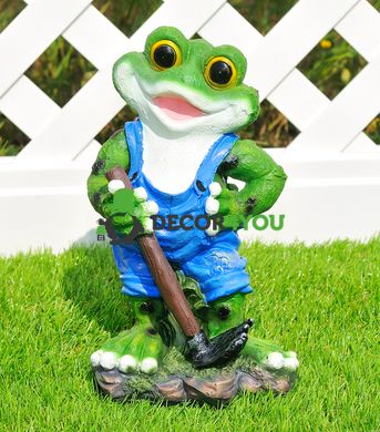 купити Садова фігура Жабка "Привет", жаба з мітлою і жаба з граблями 5