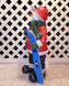 купить Новогодняя садовая фигура Снеговик-Лыжник с табличкой "Желаю счастья!" в красной кофте 5