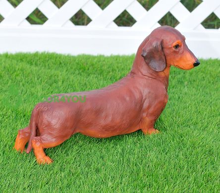 купить Садовая фигура собака Такса коричневая 3