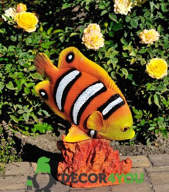 купить Садовая фигура Рыба бабочка на коралле 2