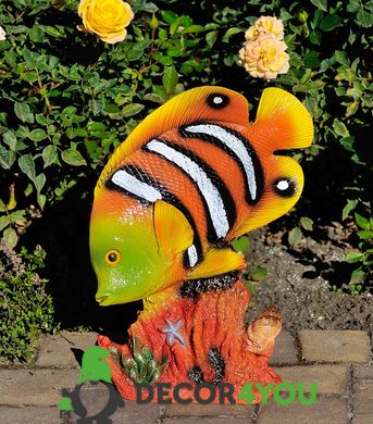 купить Садовая фигура Рыба бабочка на коралле 1