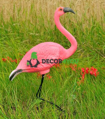 купить Садовая фигура Фламинго большой керамический на металлических лапах 1