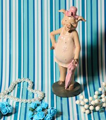 купити Декоративна статуетка Свинка з парасолькою Рожевий (1946-e937a) 1