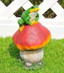 купить Садовая фигура Гриб Сыроежка малая с жабкой 1