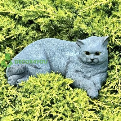 купить Садовая фигура Кот серый лежащий 1