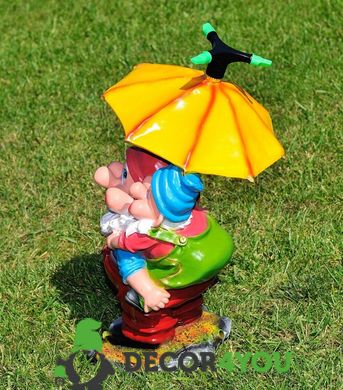 купити Декоративна фігура поливалка Гноми з парасолькою 3