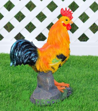 купить Садовая фигура Курица с цыпленком и Петух рыжий 7