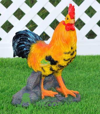 купить Садовая фигура Курица с цыпленком и Петух рыжий 6