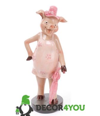купить Статуэтка декоративная Свинка с зонтиком микс 1