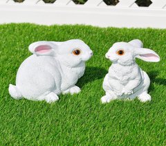 купити Садовая фигура Два белых зайчонка 1
