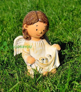 купить Садовая фигура Ангелок с птенцами и Ангелок с кормушкой 4