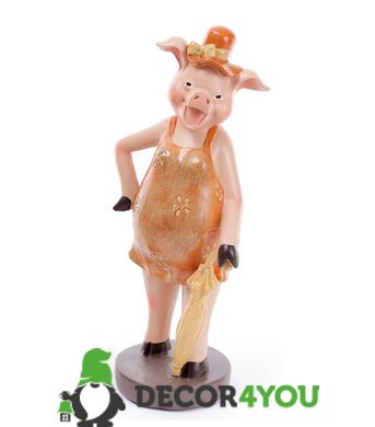 купити Статуетка декоративна Свинка з парасолькою 2