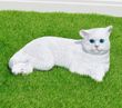 купити Садова фігура Кіт білий лежачий 1