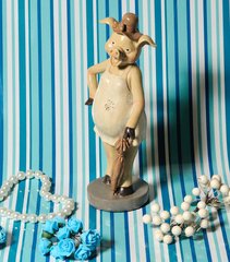 купить Декоративная статуэтка Свинка с зонтиком Оливковый (1945-ca632) 1