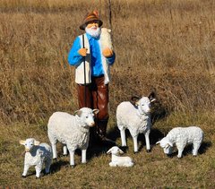 купить Садовая фигура Пастух с овцами 1