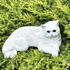 купити Садова фігура Кіт білий лежачий 1