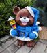 купить Новогодняя садовая фигура Медведь в синем костюме с фонариком 2