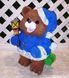 купить Новогодняя садовая фигура Медведь в синем костюме с фонариком 4