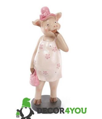 купити Статуетка декоративна Свинка в рожевій сукні 1