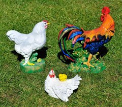 купить Садовая фигура Петух большой, Курица и Курица с цыпленком 1