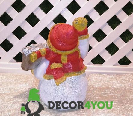купить Новогодняя садовая фигура Снеговик в красном с табличкой "З Новим Роком!" NSF-10.060 3