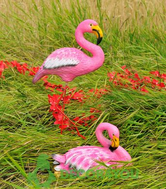 купить Садовая фигура Семья Фламинго №9 розовых средних 1